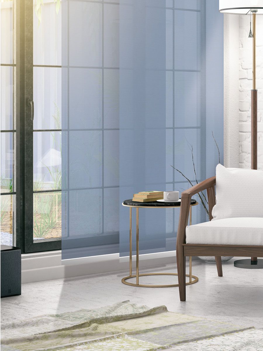 Teba Flächenvorhang unifarben blau