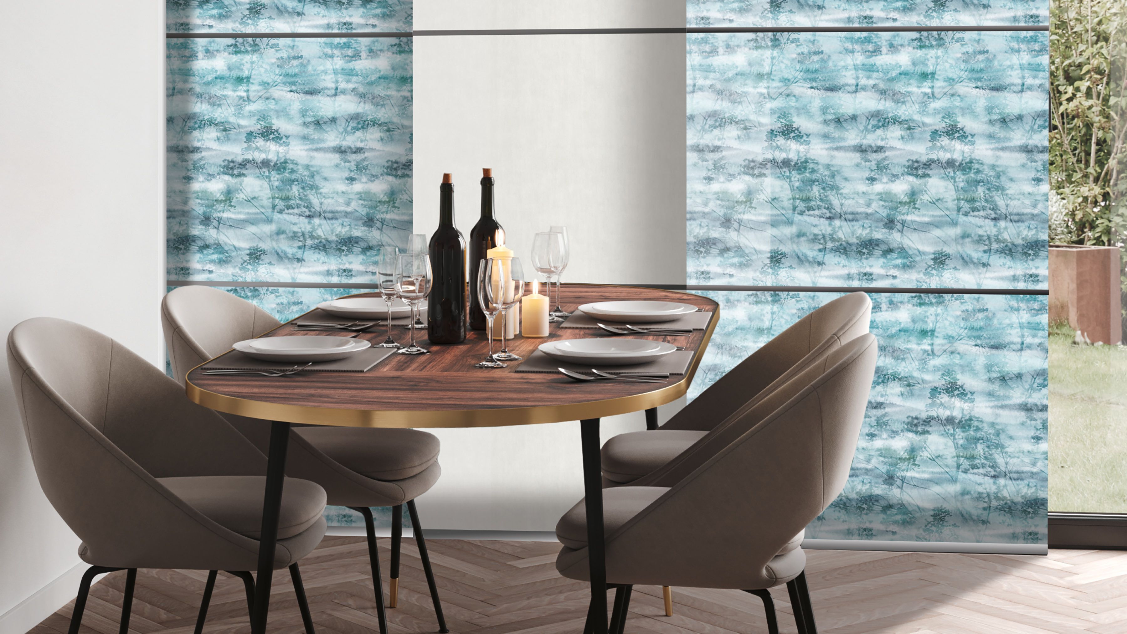 Teba Flächenvorhang im Esszimmer