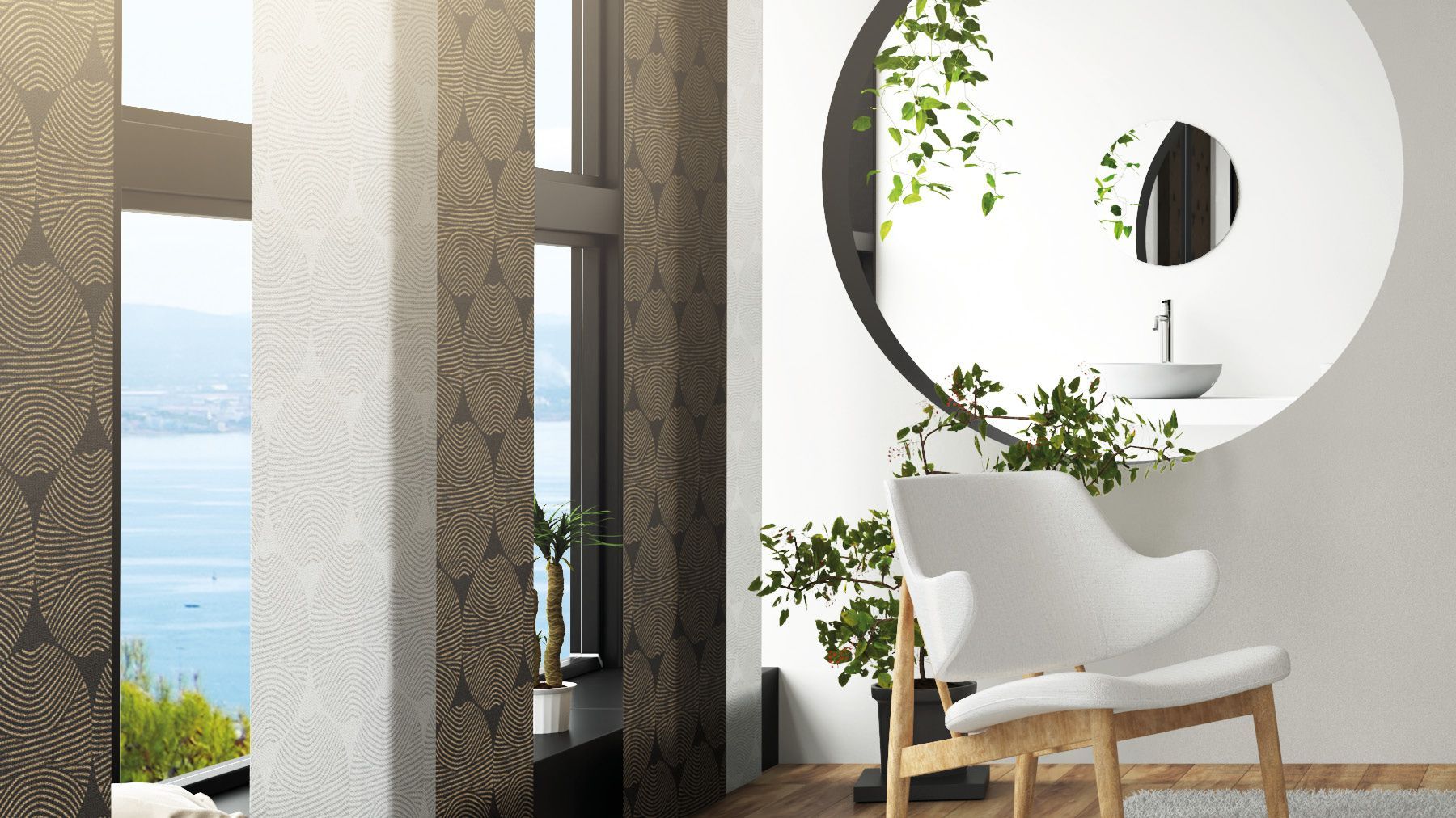 Schwarz Weiße Flächenvorhänge