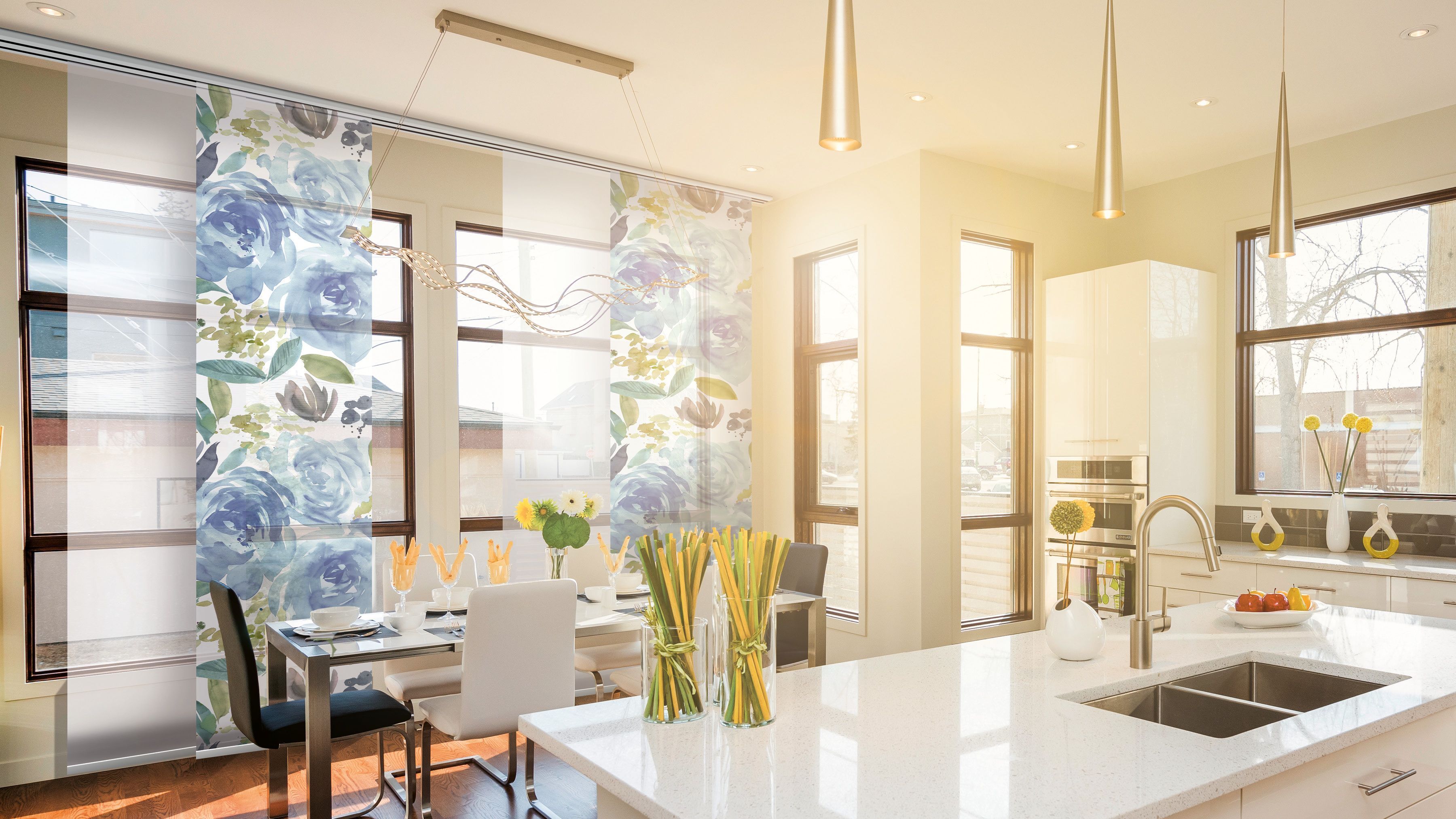 Teba Blumenmuster Flächenvorhang