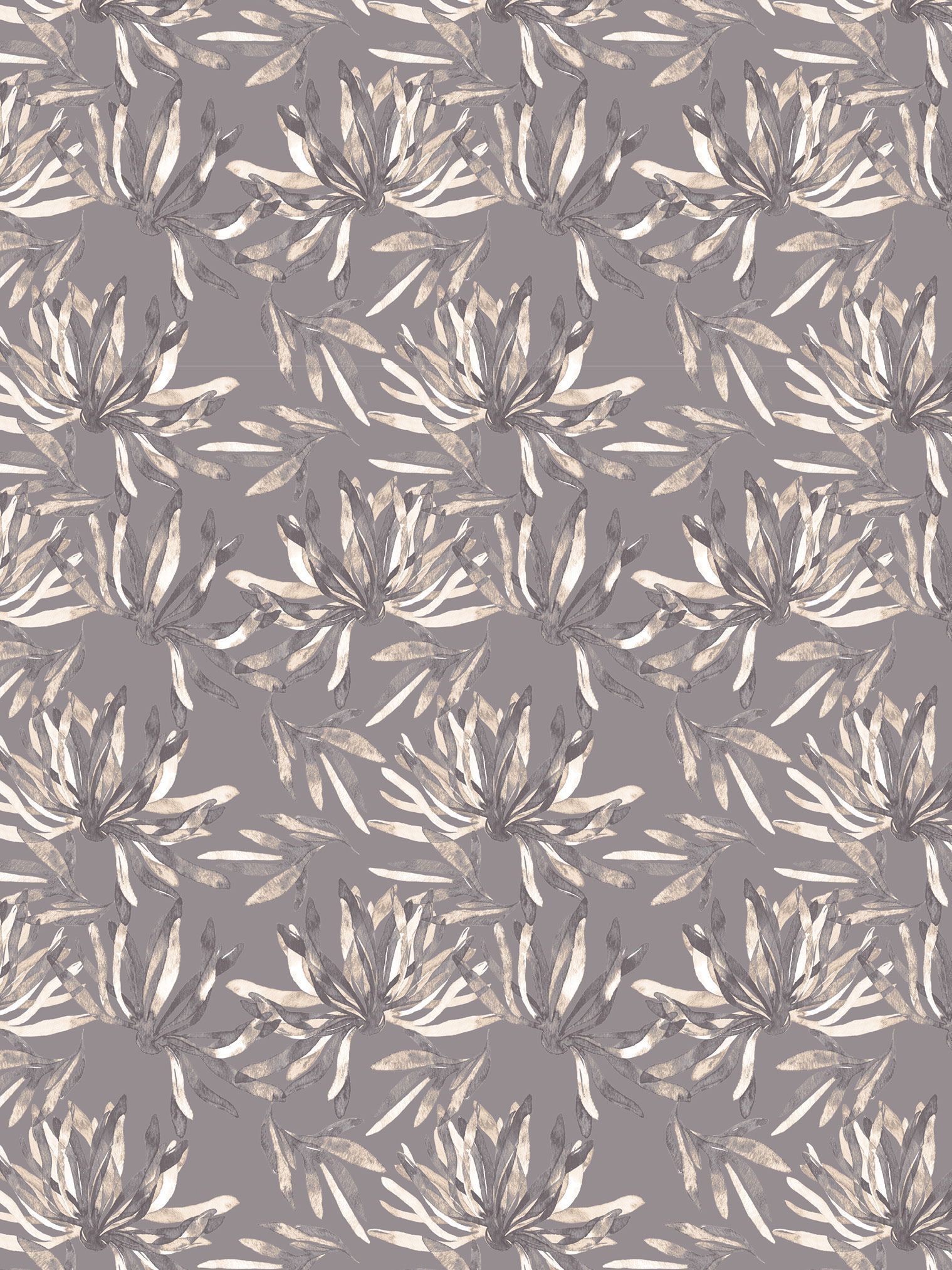 Braunes Blumen Stoffmuster Flächenvorhang Teba