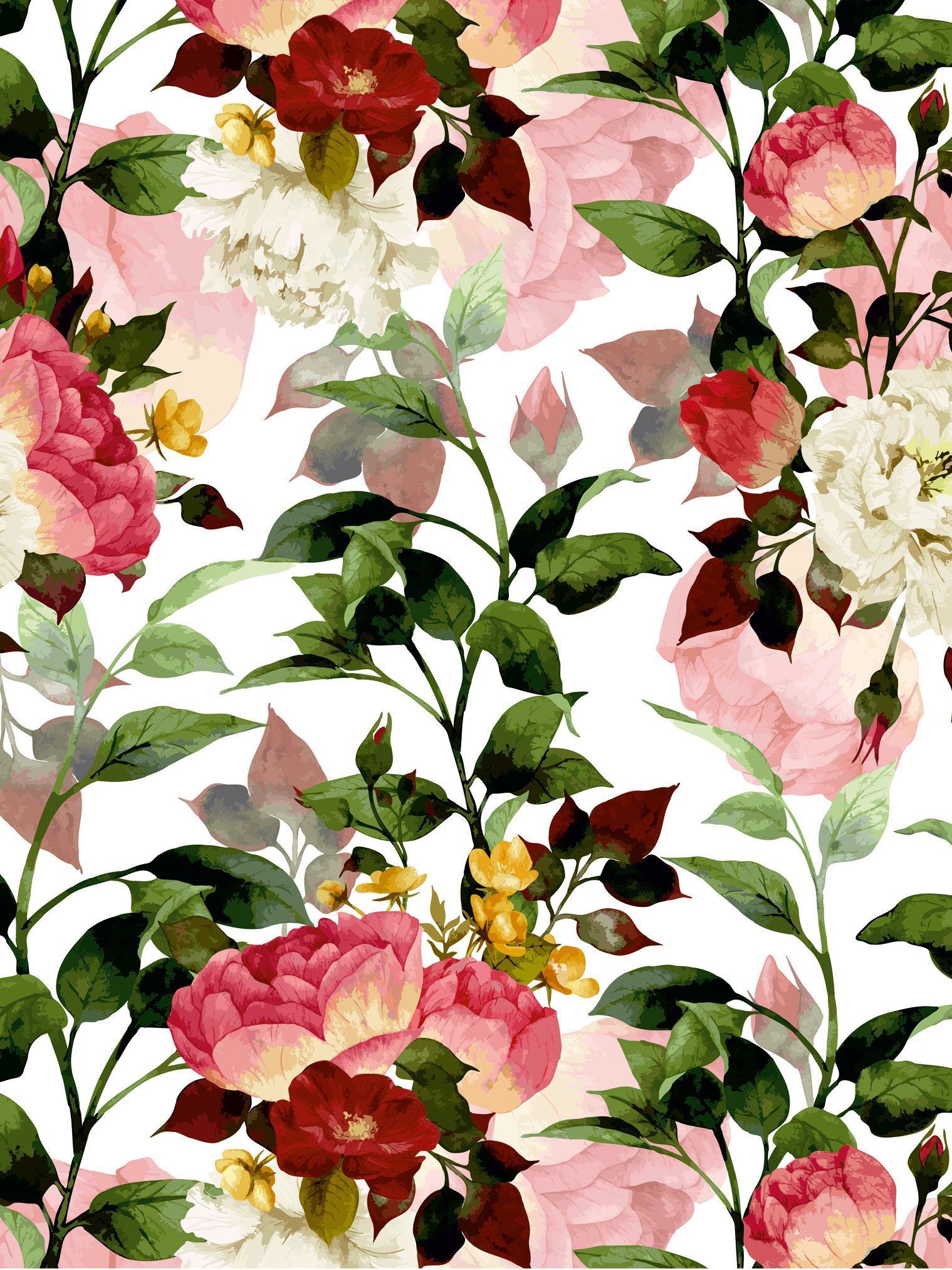 Blumen Stoffmuster Flächenvorhang Teba