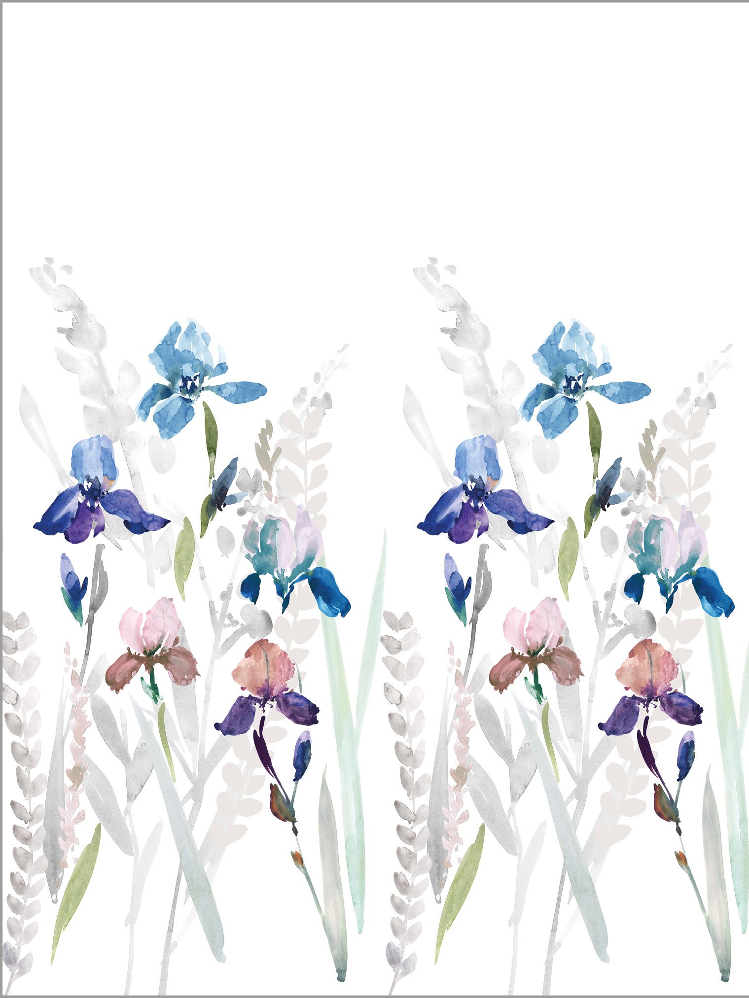 Flächenvorhang mit Blumen Stoffmuster