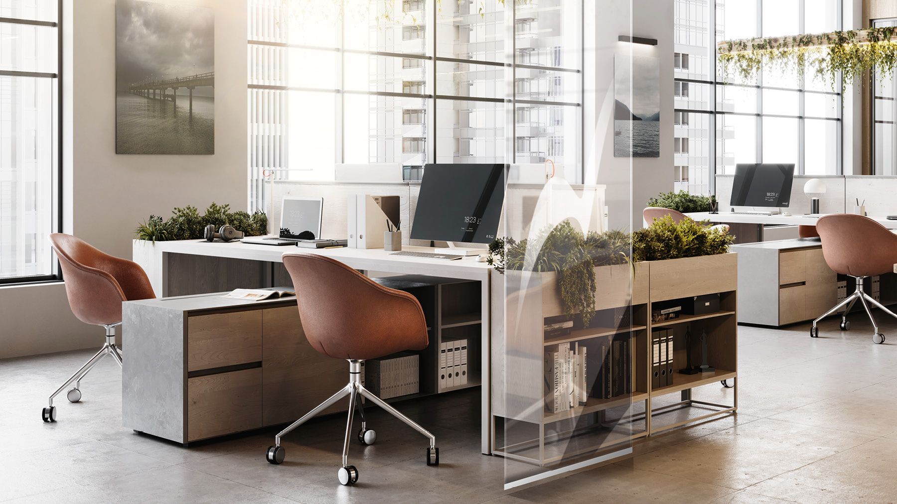 Teba Flächenvorhang im Büro