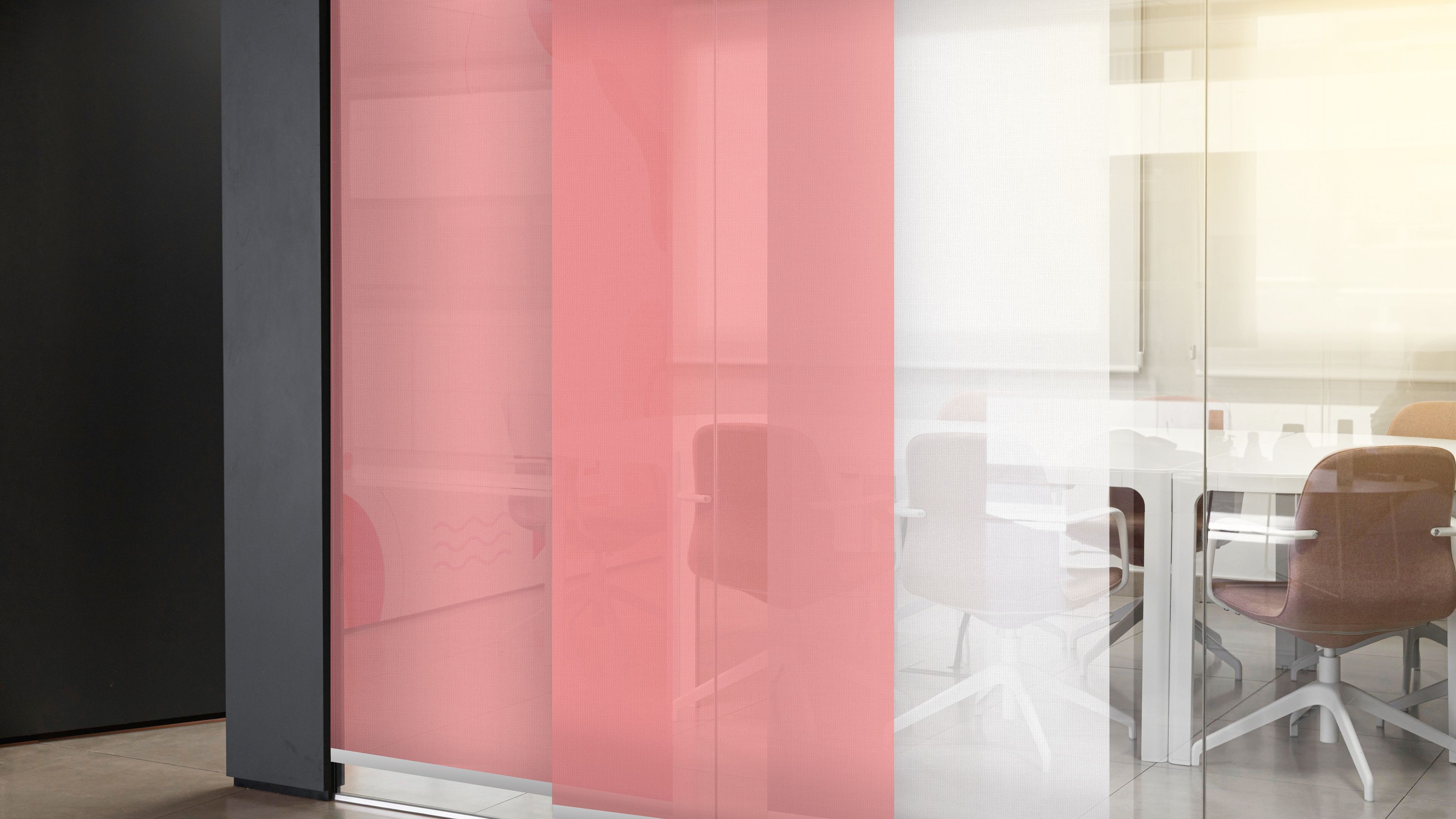 Rosa weiße Flächenvorhänge Büro