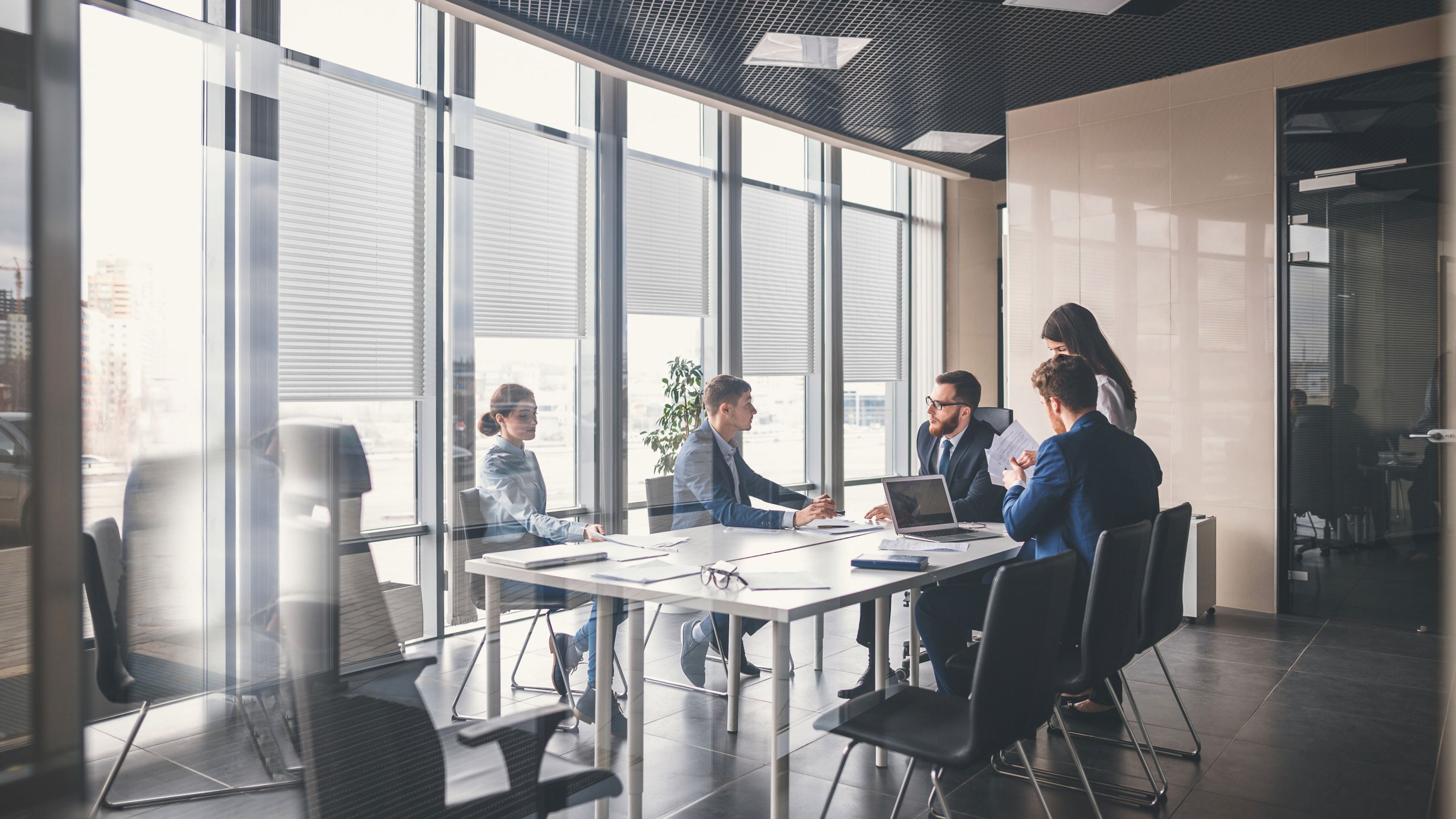 Teba Plissee Hero in einem Besprechungsraum