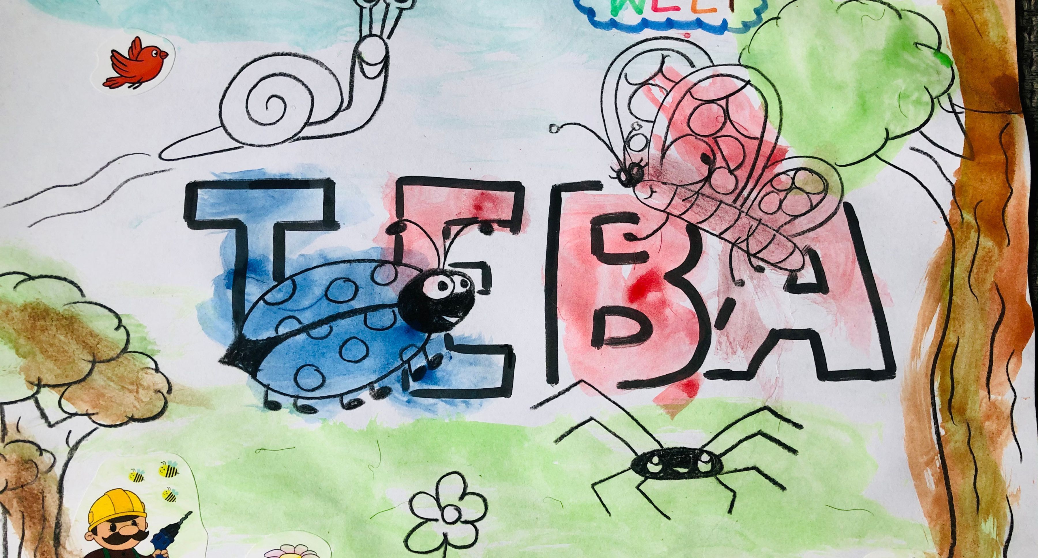 Ausgemaltes Bild aus dem Teba Insektenschutz Malbuch 2