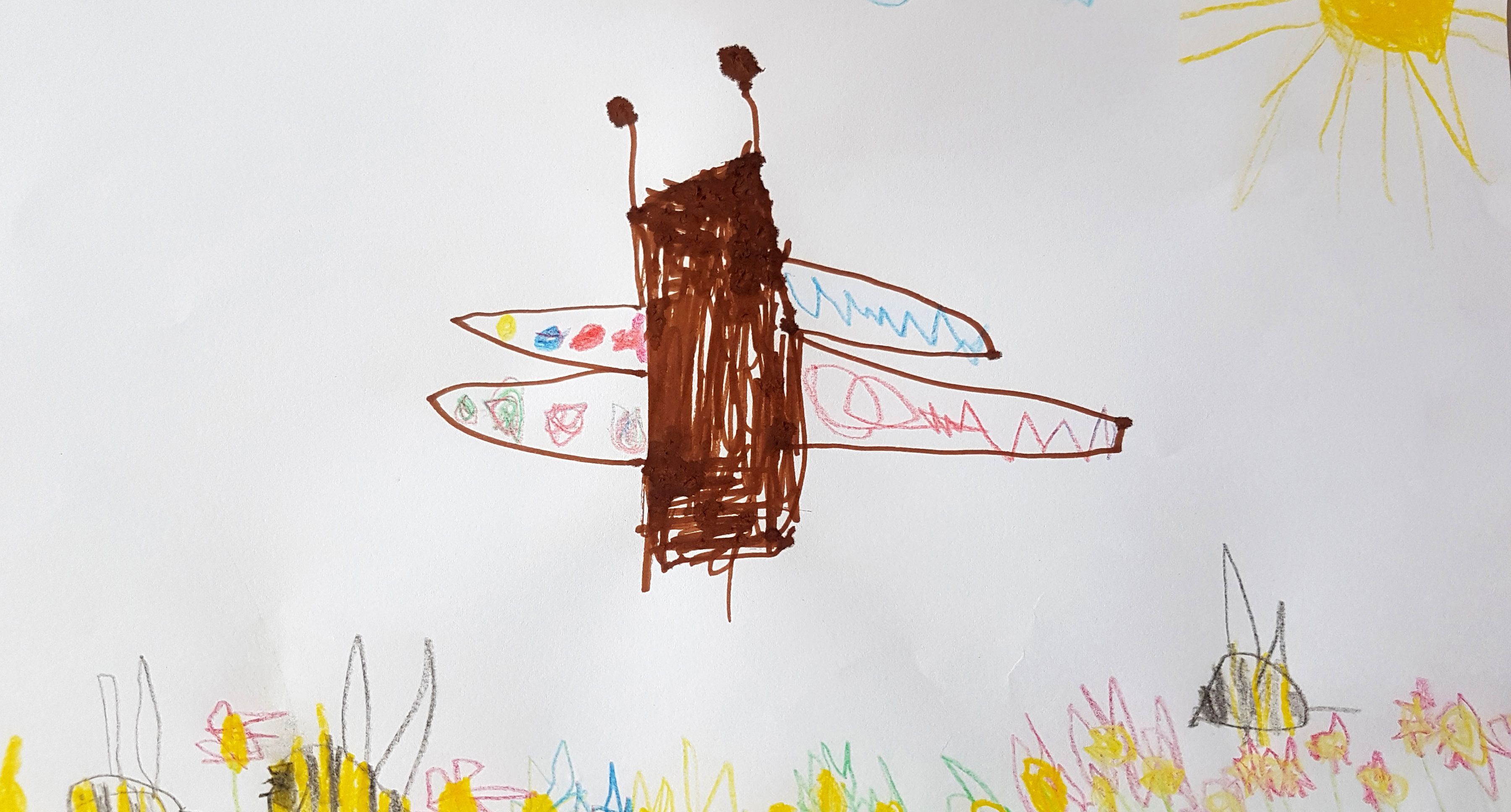 Ausgemaltes Bild aus dem Teba Insektenschutz Malbuch 4