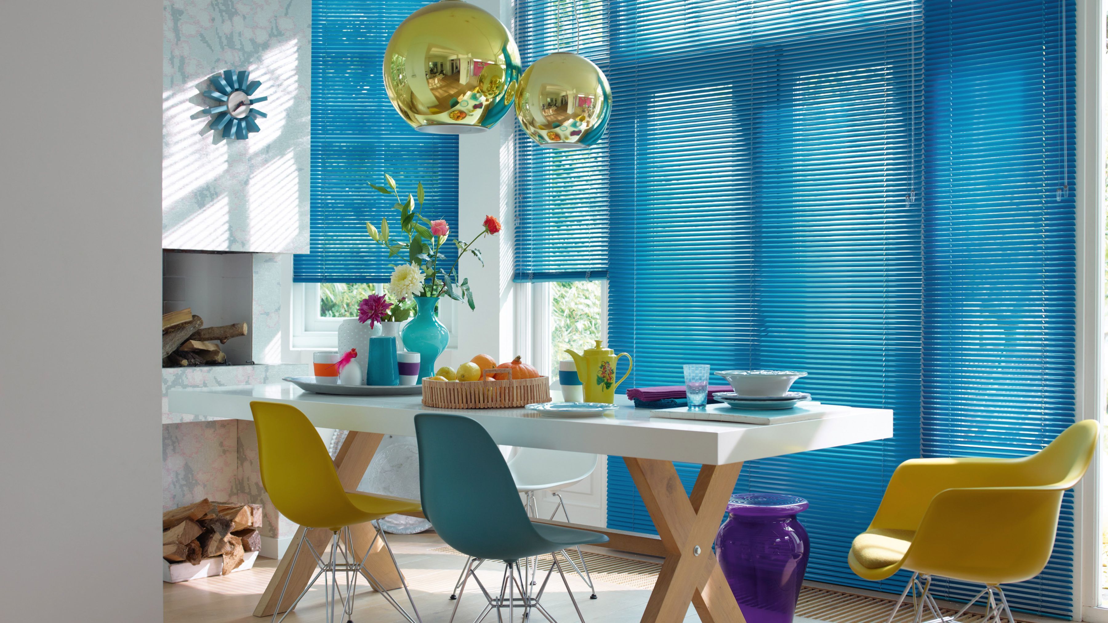 Teba Jalousie blau Esszimmer