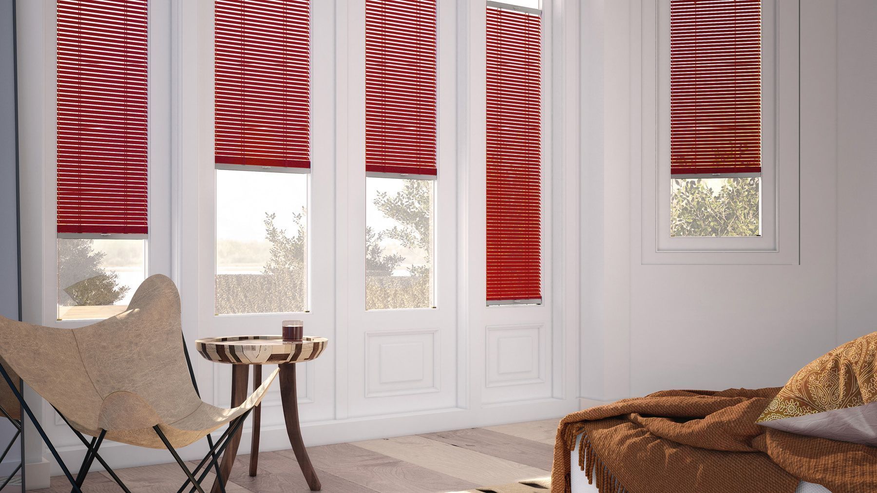 Rote Teba Jalousie Wohnzimmer