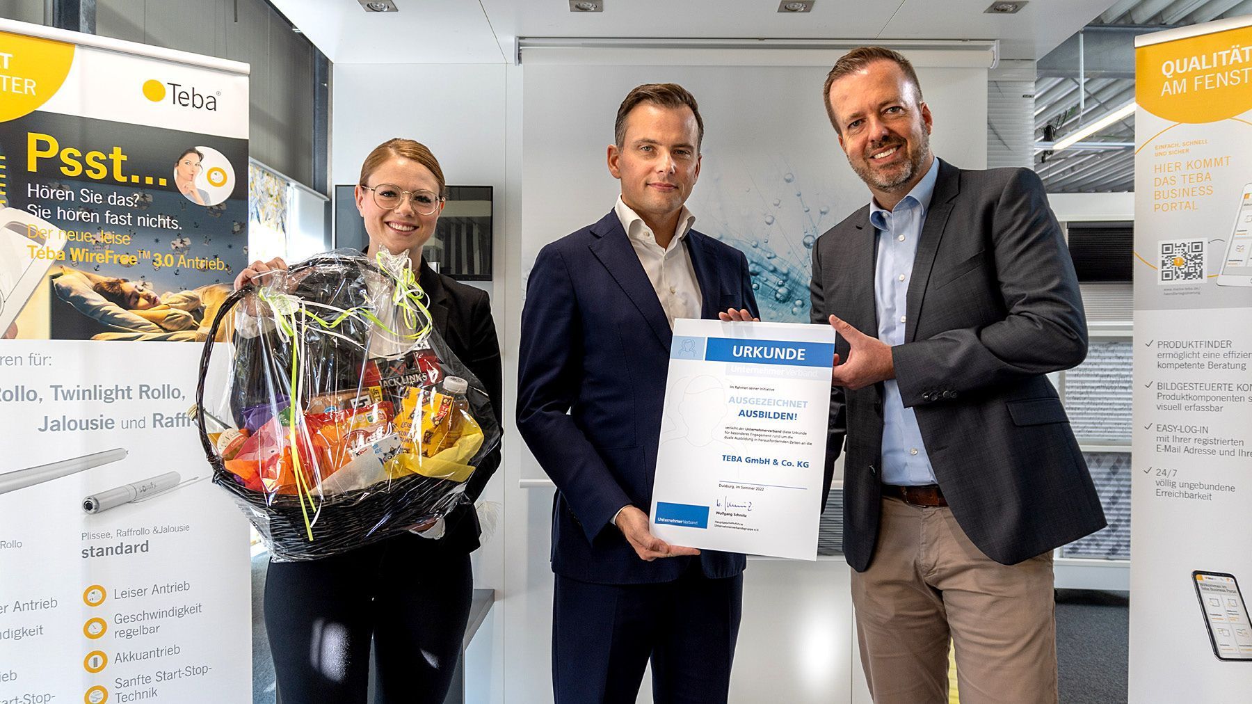 Teba erhält Würdigung als ausgezeichneter Ausbildungsbetrieb