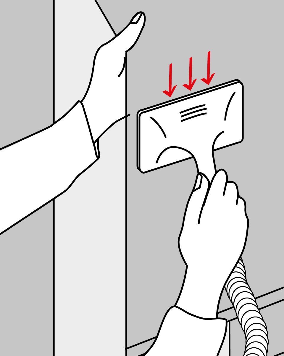 Zuletzt Flächenvorhang schwach absaugen