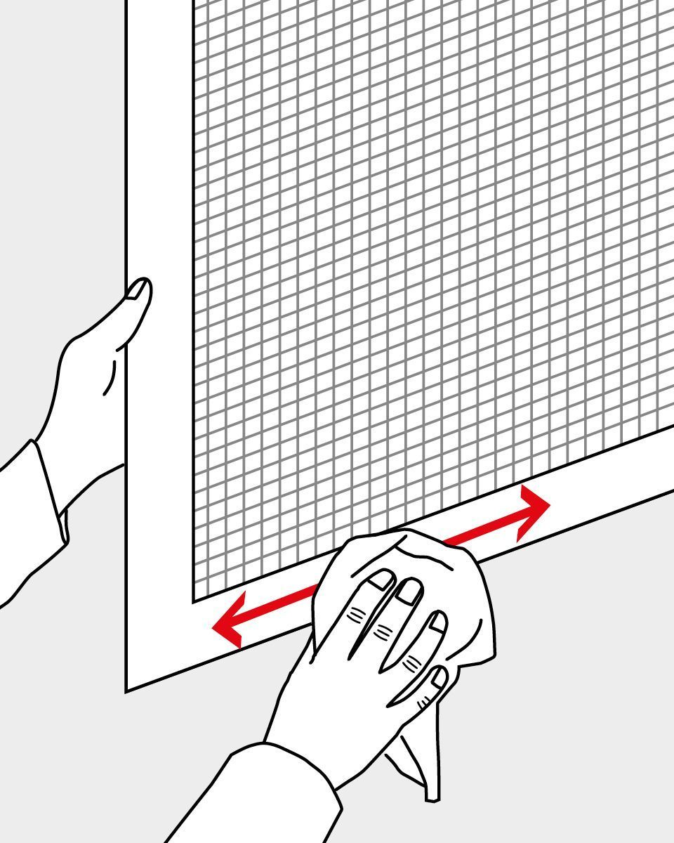 Insektenschutz abwaschen