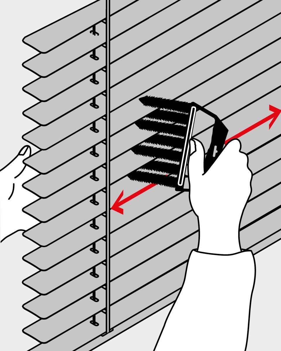 Plissee sauber machen durch aubbürsten