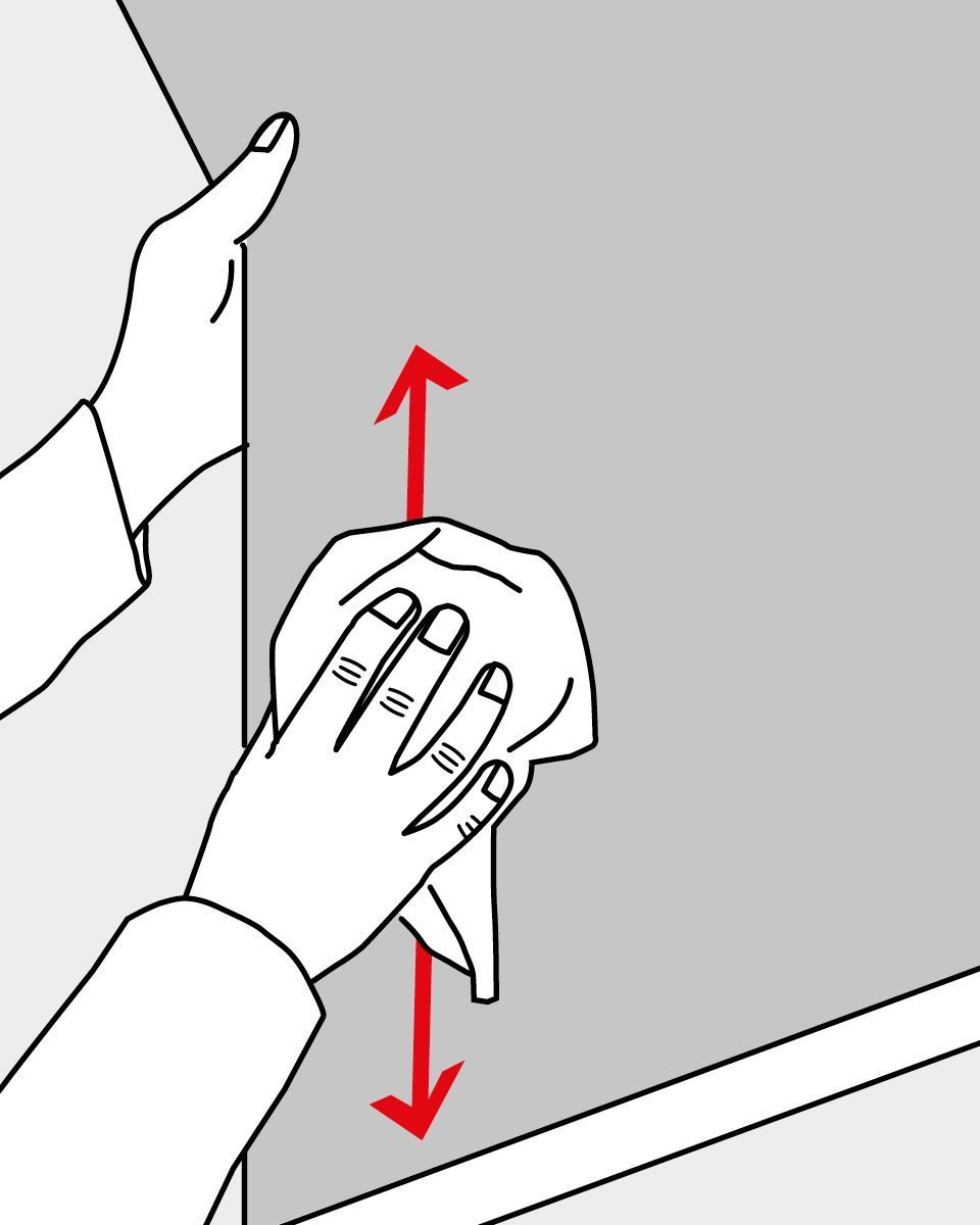 Rollo reinigen durch Abwischen