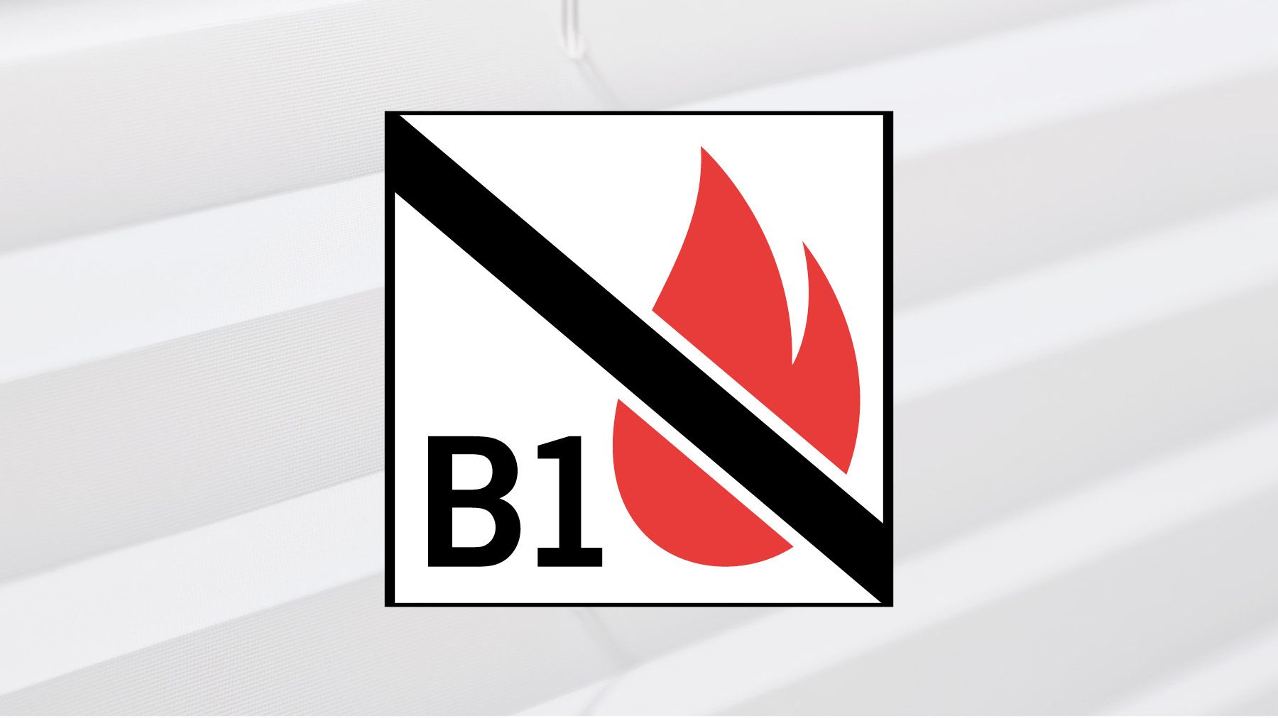 Weißes Plissee B1 Piktogramm