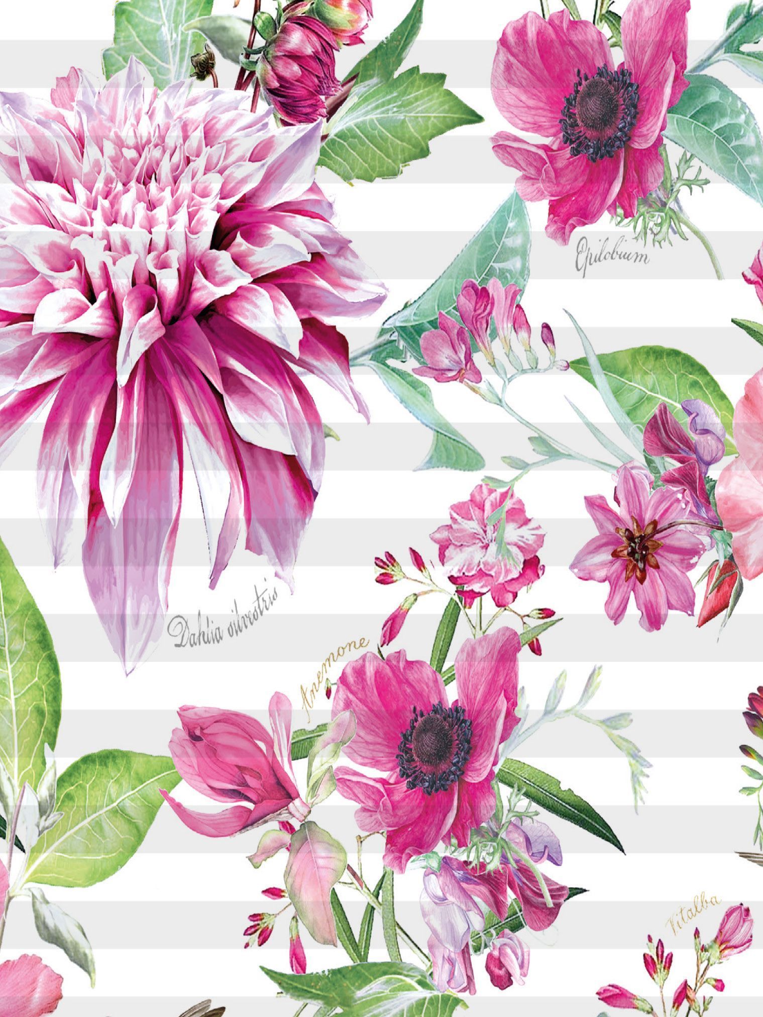 Blumen Stoffmuster Plissee Teba