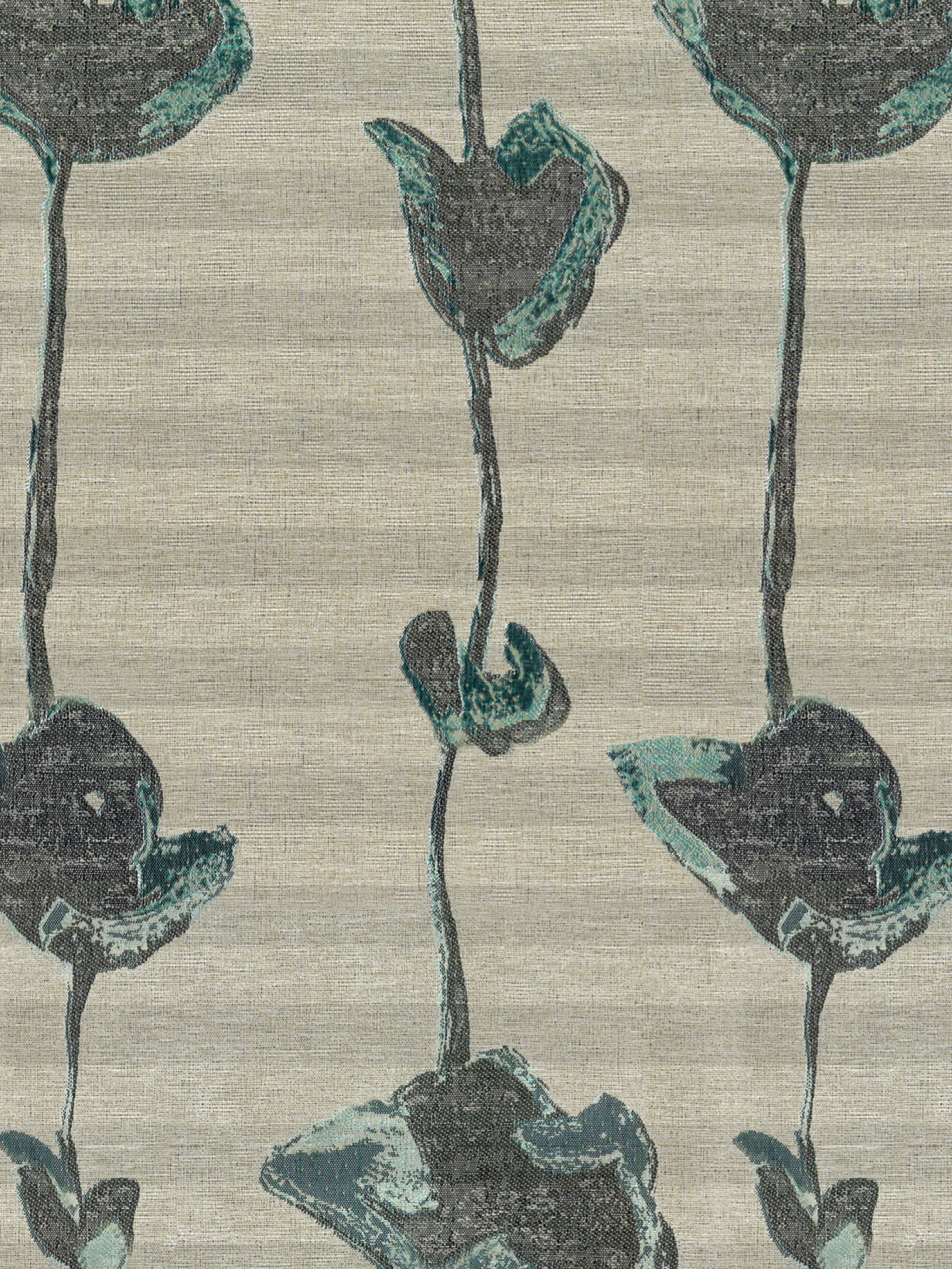 Plissee mit blauen Blumen als Stoffmuster