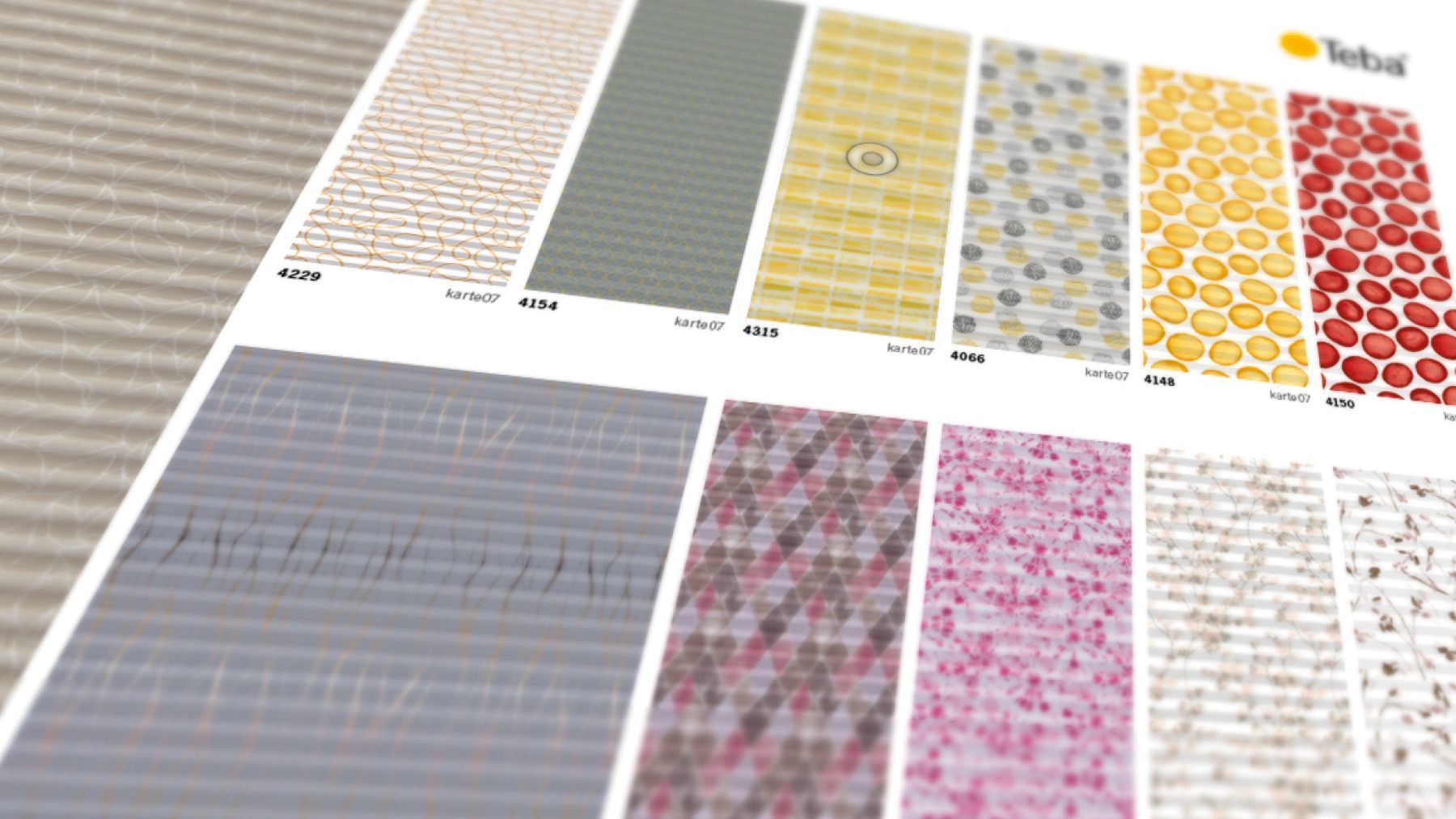 Vorschau der Dessins der Teba Plissee Kollektion