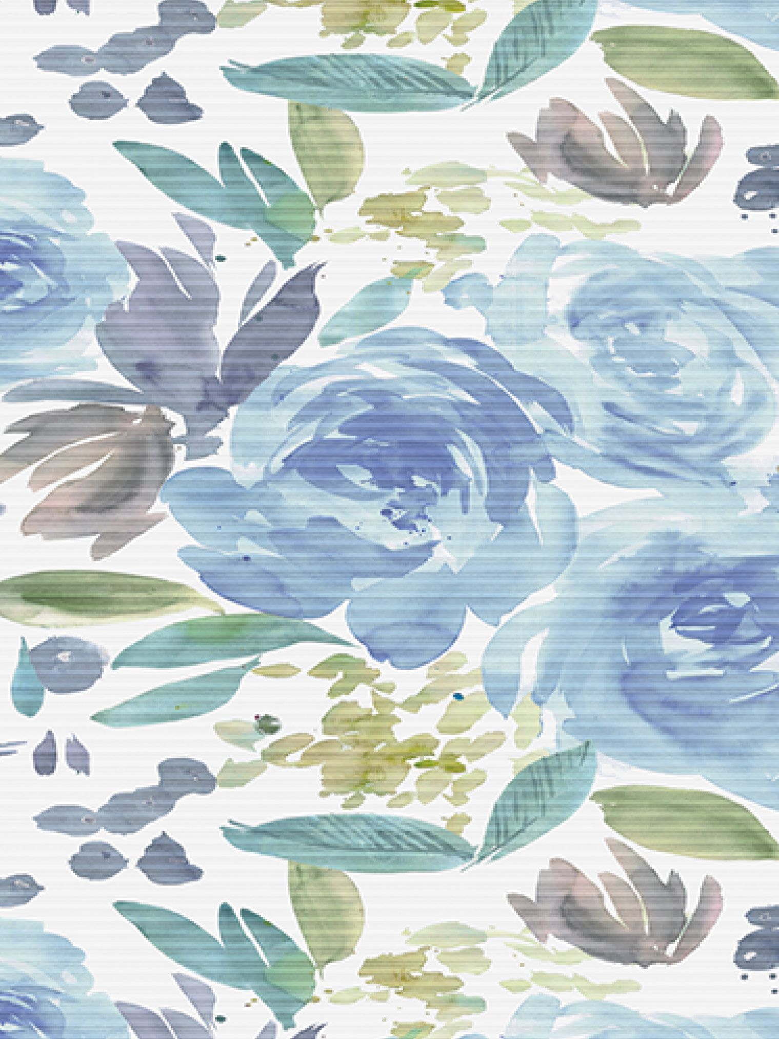 Teba DUETTE Wabenplissee mit floralem Dessin blau