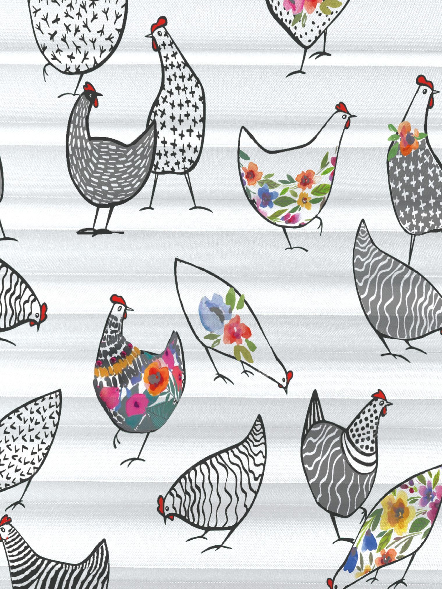 Teba Plissee Design Hühner von APELT