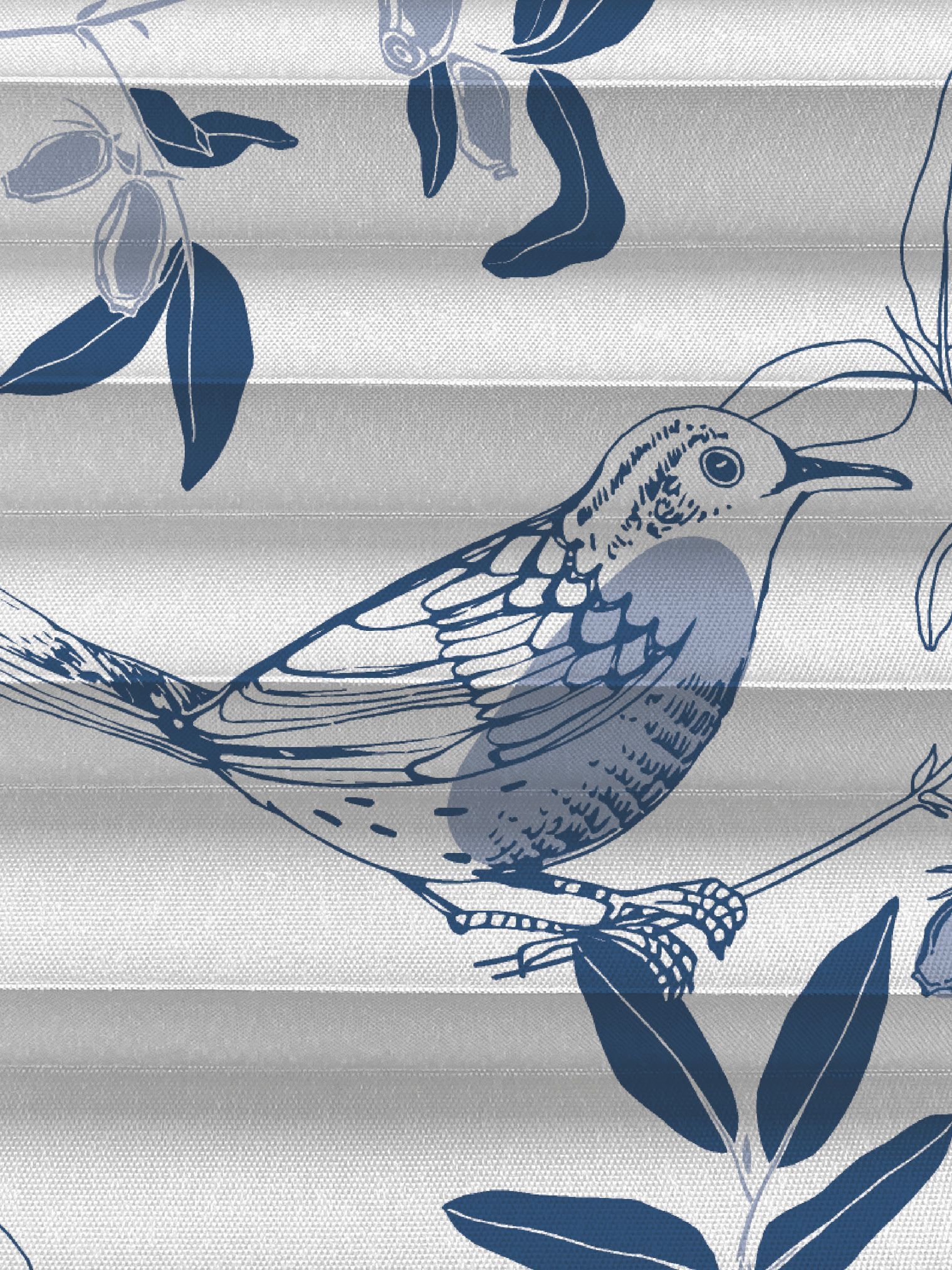 Teba Plissee mit Vogeldessing