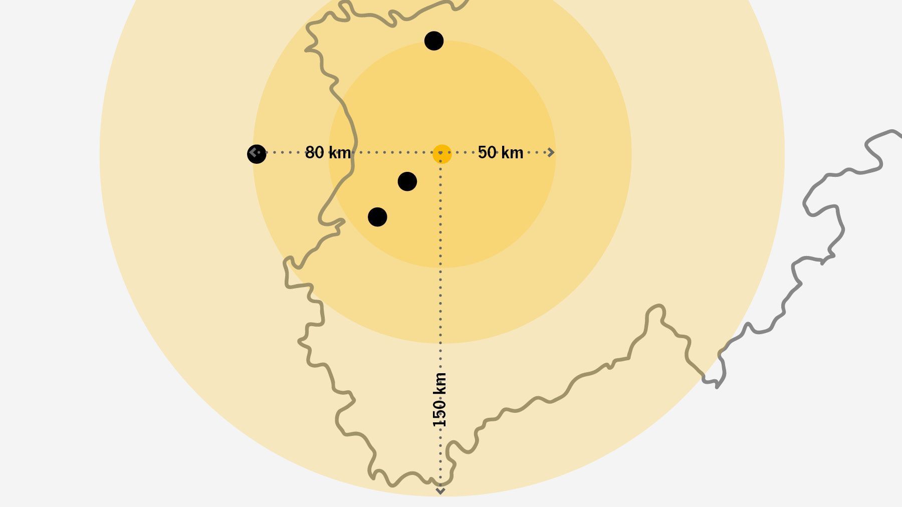 Karte der regionalen Zulieferer von Teba