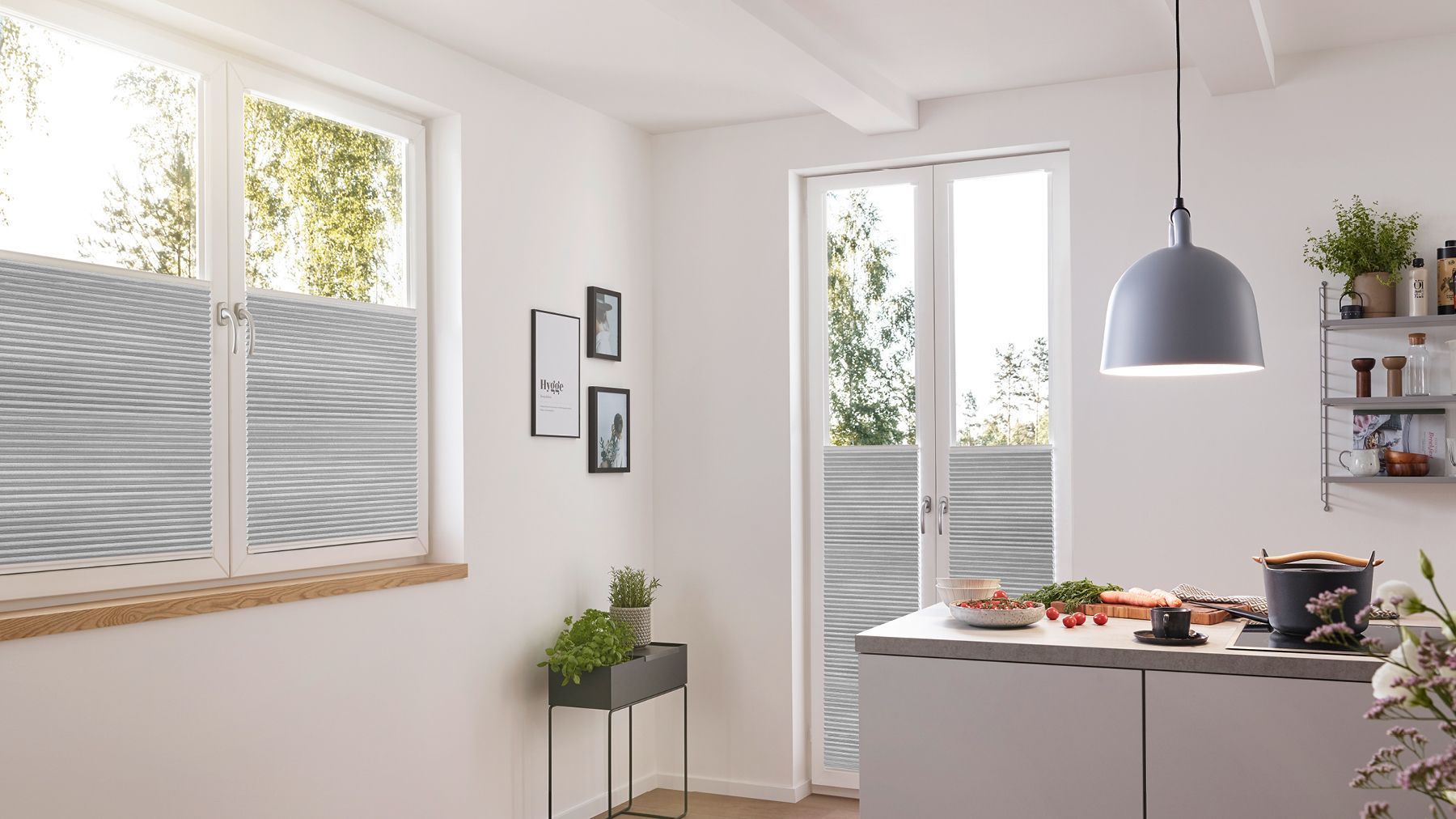 Teba Wabenplissee weiß Küche