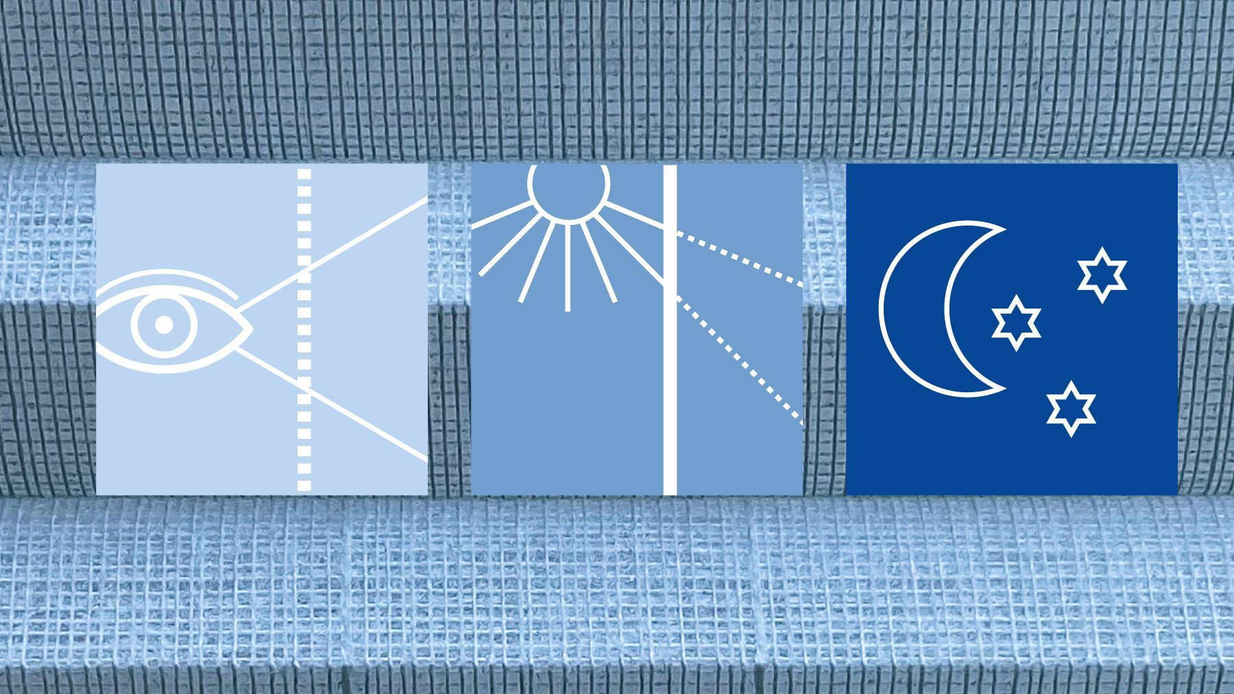 Teba Wabenplissee Piktogramm Transparent, Lichtdurchlässig und Abdunkelnd