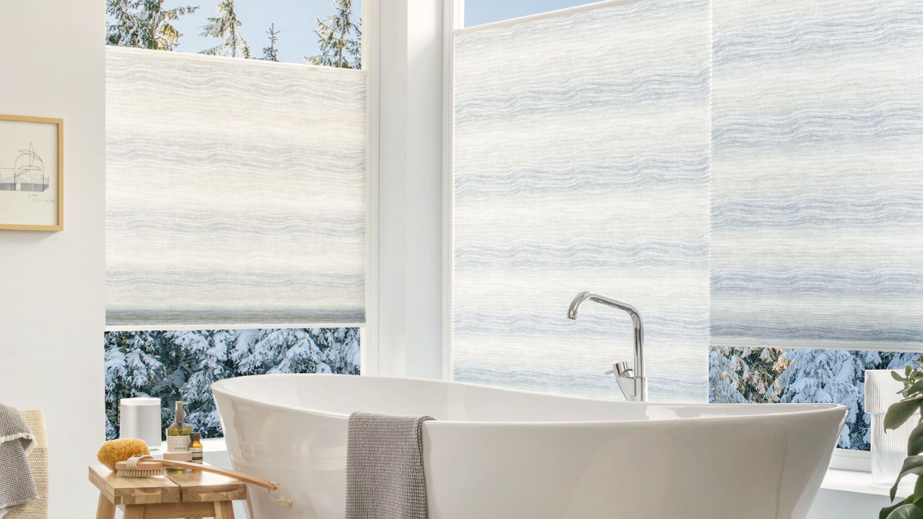 wabenplissee zum Energiesparen im badezimmer