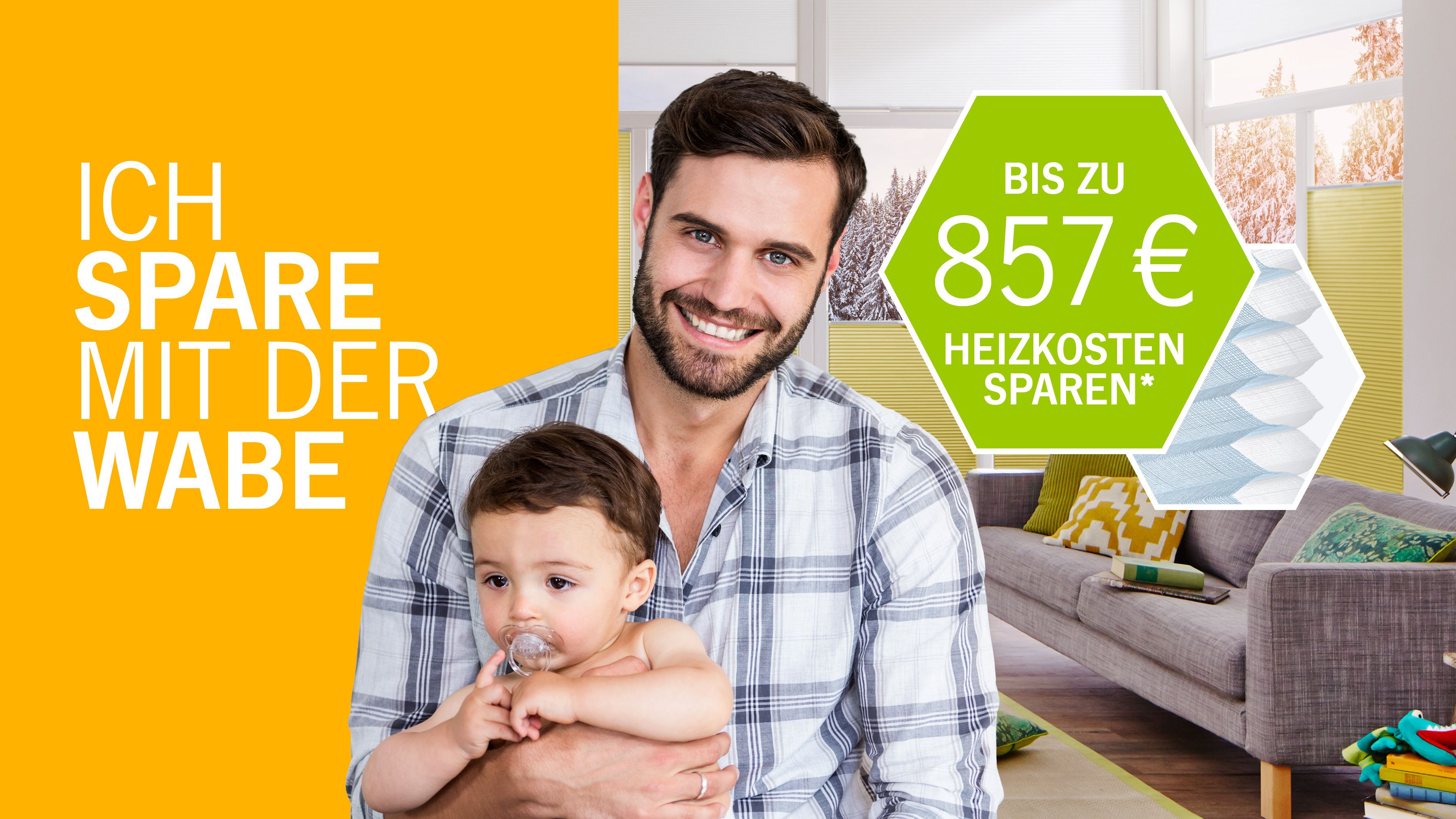 Familie spart durch Wärmeschutz mit dem Teba Wabenplisee